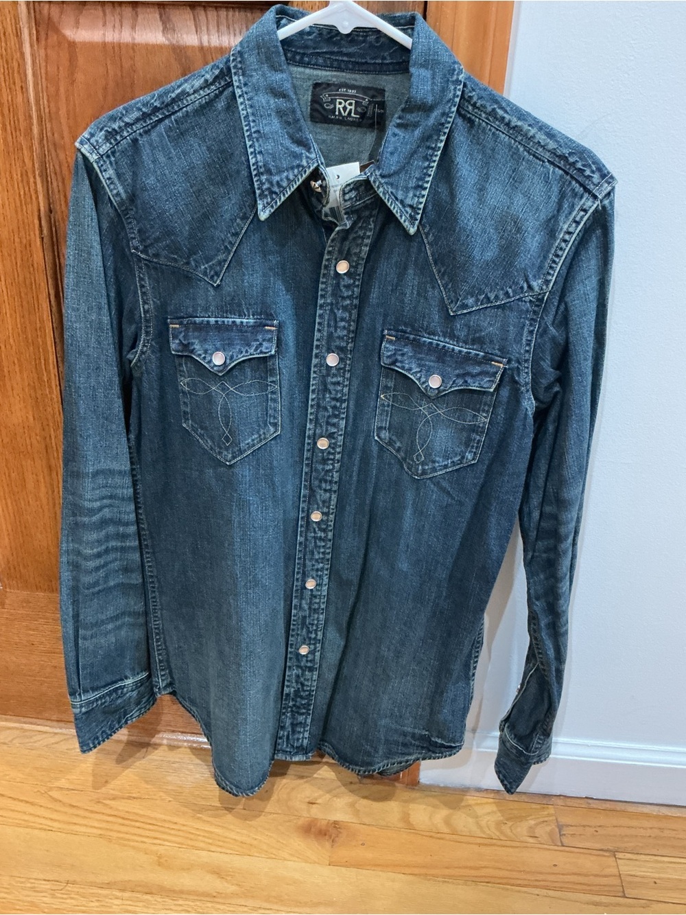 Polo Ralph Lauren (Double RL) Faded Blue Western Denim Shirt